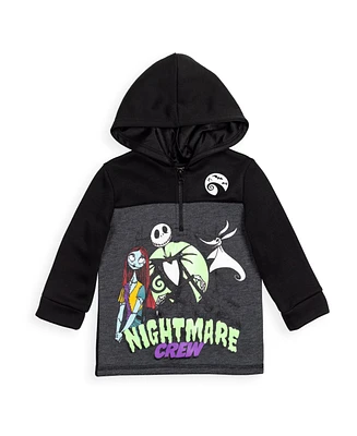 Disney Toddler Boys Nightmare Before Christmas Jack Skellington Oogie Boogie Sally Fleece Quarter Zip Hoodie to