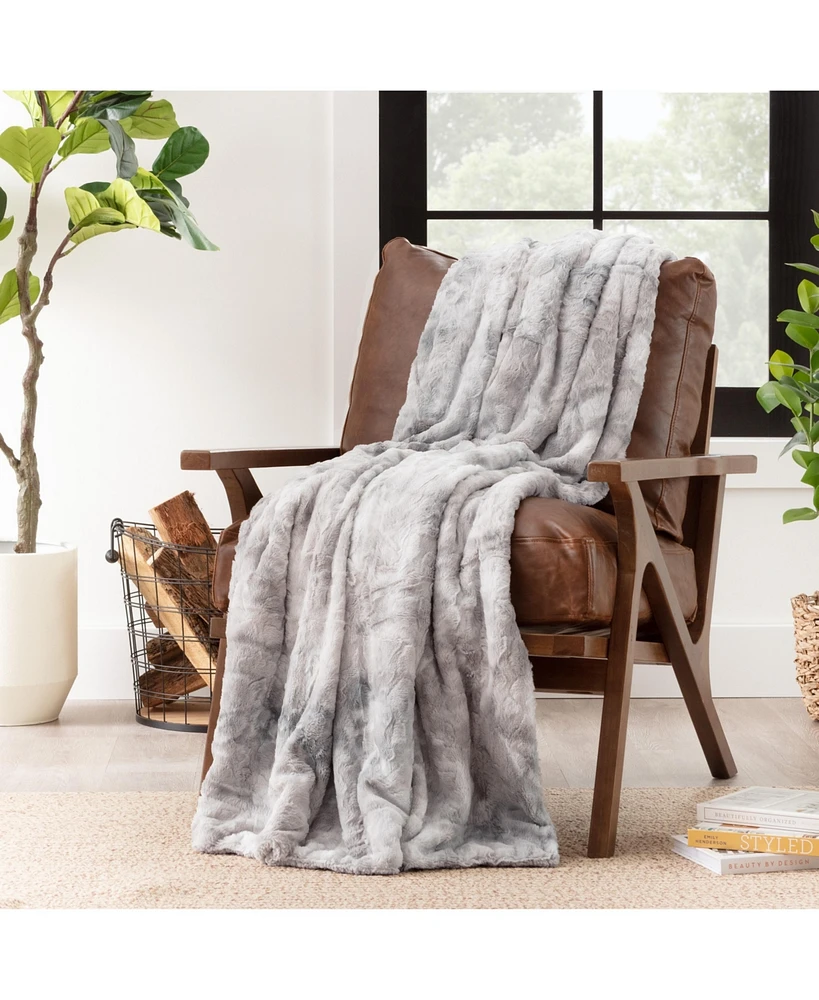 Chanasya Premium Wolf Faux Fur Throw Blanket - Soft