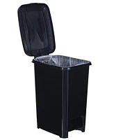 Superio Large 16 Gallon Kitchen Slim Trash Can with Lid and Foot Pedal