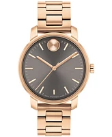 Movado Women's Bold Access Swiss Quartz Ionic Plated Carnation Gold Steel Watch 34mm - Rose