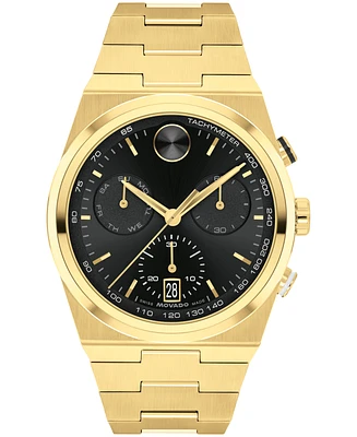 Movado Men's Bold Quest Swiss Quartz Chrono Ionic Plated Light Gold Steel Watch 42mm - Gold