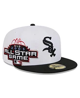 New Era Men's White/Black Chicago White Sox Major Sidepatch 59FIFTY Fitted Hat