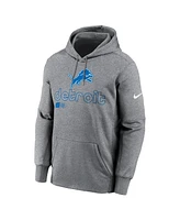 Nike Men's Heather Gray Detroit Lions Performance Pullover Hoodie