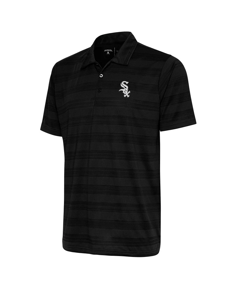 Antigua Men's Black Chicago White Sox Metallic Compass Polo