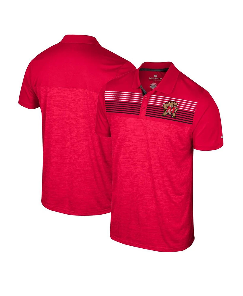 Colosseum Men's Red Maryland Terrapins Langmore Polo