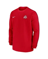 Nike Men's Scarlet Ohio State Buckeyes 2024 Sideline Coaches Long Sleeve Top