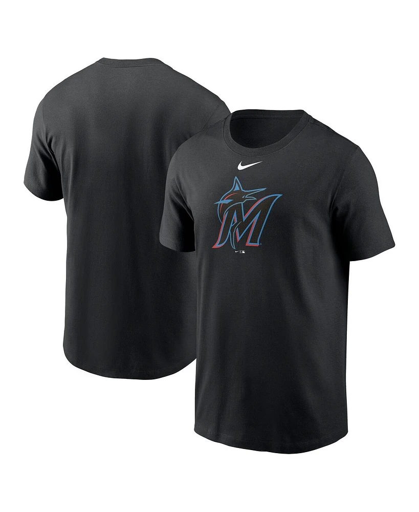 Nike Men's Black Miami Marlins Fuse Logo T-Shirt