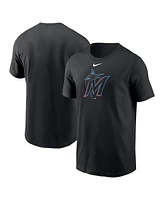 Nike Men's Black Miami Marlins Fuse Logo T-Shirt