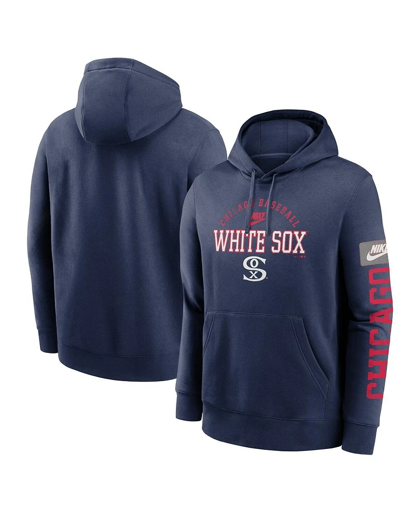 Nike Men's Navy Chicago White Sox Cooperstown Collection Splitter Club Fleece Pullover Hoodie