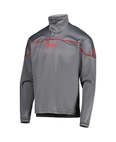 Adidas Men's Gray Nebraska Huskers Aeroready Knit Quarter-Snap Jacket