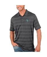 Antigua Men's Gray Seattle Mariners Compass Polo