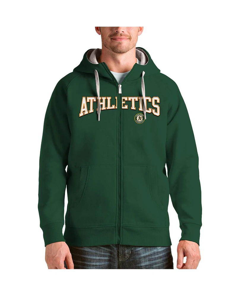 Antigua Men's Oakland Athletics Team Logo Victory Full-Zip Hoodie