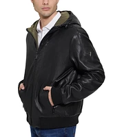 Guess Men's Gary Faux Leather Hooded Jacket