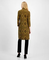 Connected Women's Printed Jacket Sheath Dress