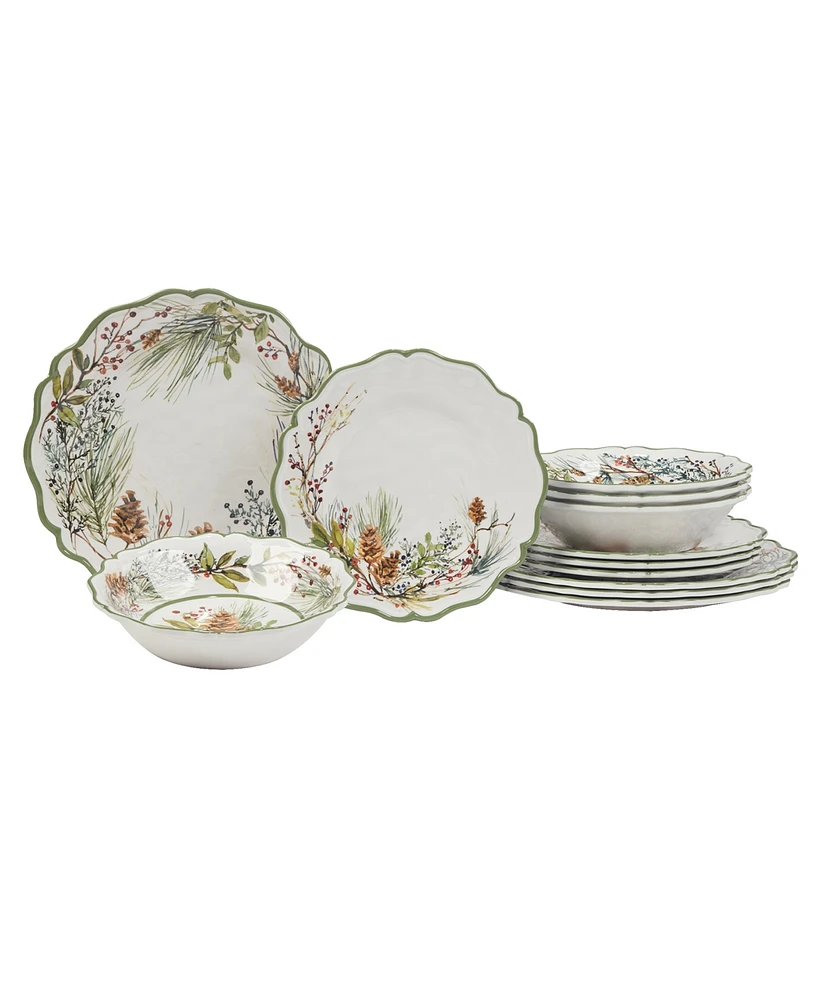 Certified International Winters Forest 12-Pc. Melamine Dinnerware Set, Service for 4