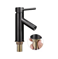 Yescom Aquaterior 1 Hole Bathroom Round Faucet Cold & Hot Water for Undermount Vessel Sink Orb