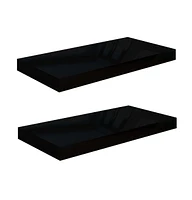 vidaXL Floating Wall Shelves pcs High Gloss 19.7"x9.1"x1.5" Mdf