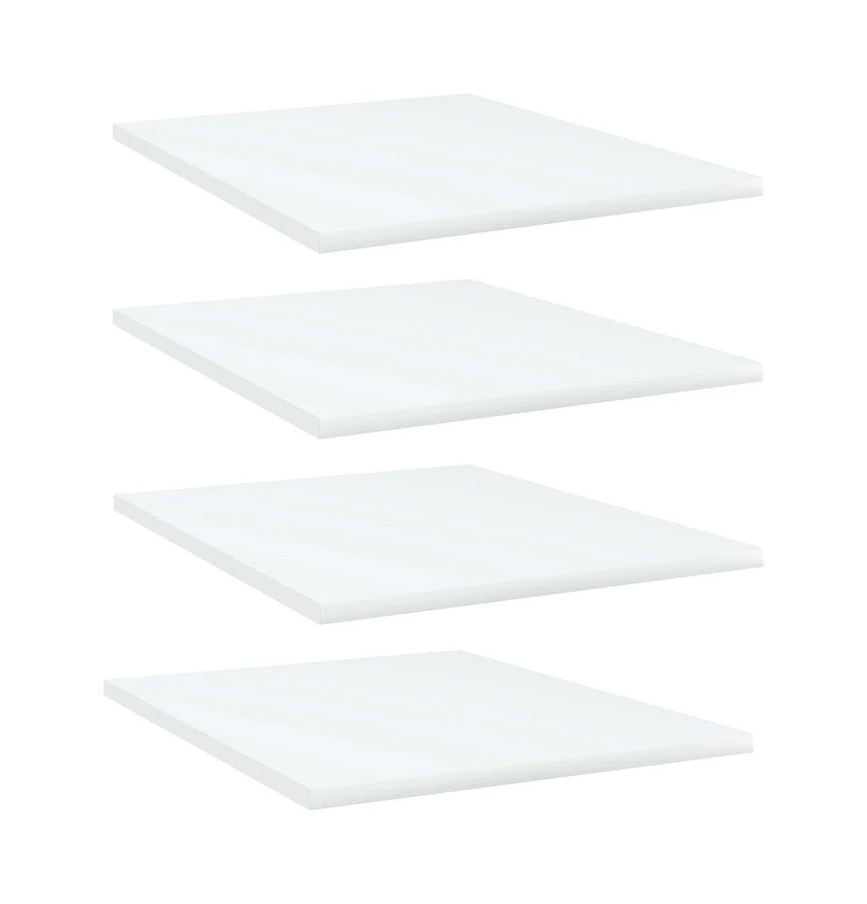 vidaXL Bookshelf Boards 4 pcs White 15.7"x19.7"x0.6" Engineered Wood