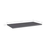 vidaXL Bookshelf Boards 8 pcs High Gloss Gray 23.6"x11.8"x0.6" Engineered Wood