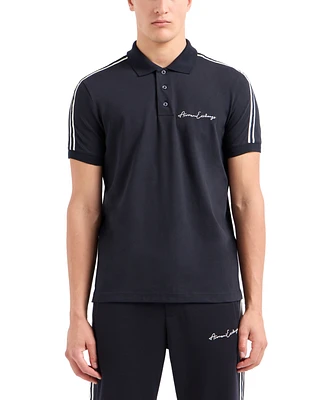 A|X Armani Exchange Men's Striped Sleeve & Logo Polo Shirt