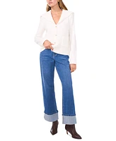 1.state Women's V-Neck Collared Cardigan