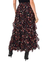 1.state Women's Ruffled Floral-Print Maxi Skirt