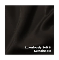 Cariloha Retreat 4-Piece Sateen Sheet Set | Black Sand | Queen | Lyocell Material | Breathable, Corner Straps, Extra soft & Cooling