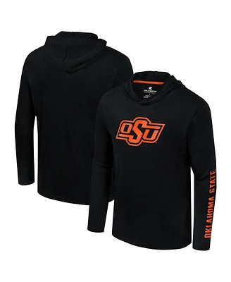 Colosseum Men's Black Oklahoma State Cowboys Logo Lockup Active Blend Long Sleeve T-Shirt Hoodie