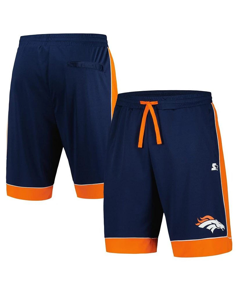 Starter Men's Navy/Orange Denver Broncos Fan Favorite Fashion Shorts