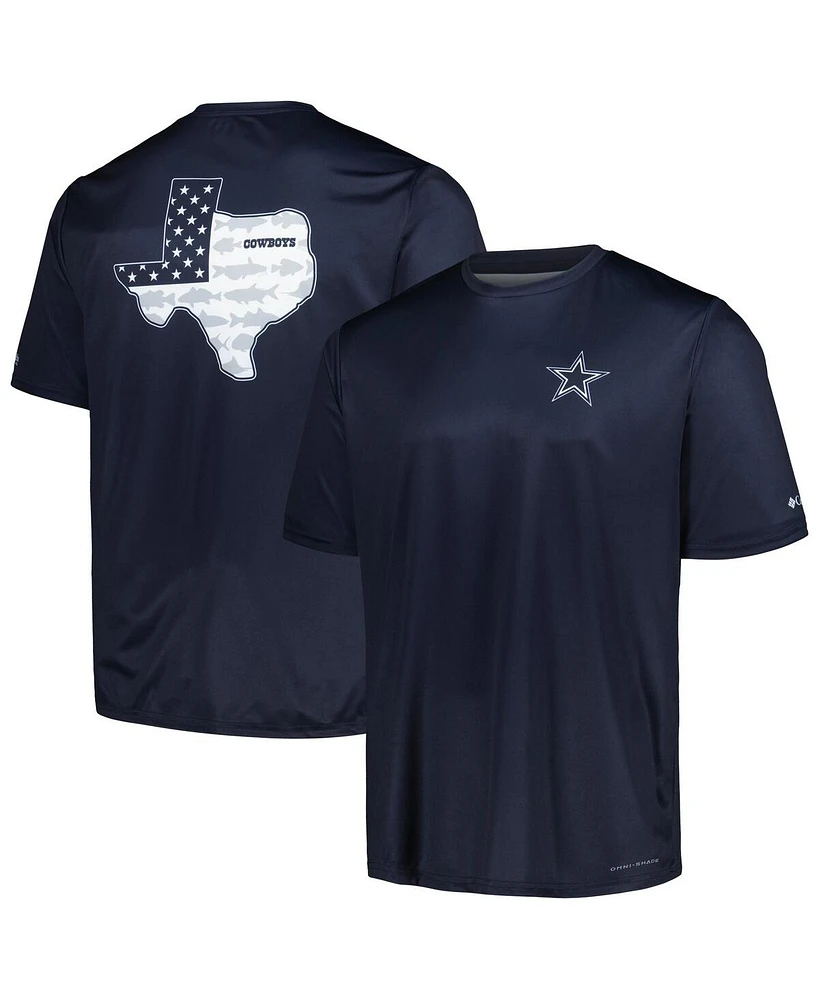 Columbia Men's Navy Dallas Cowboys Terminal Tackle Omni-Shade Texas T-Shirt