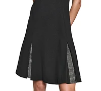 Karl Lagerfeld Paris Women's Rhinestone-Trim Pleated Dress