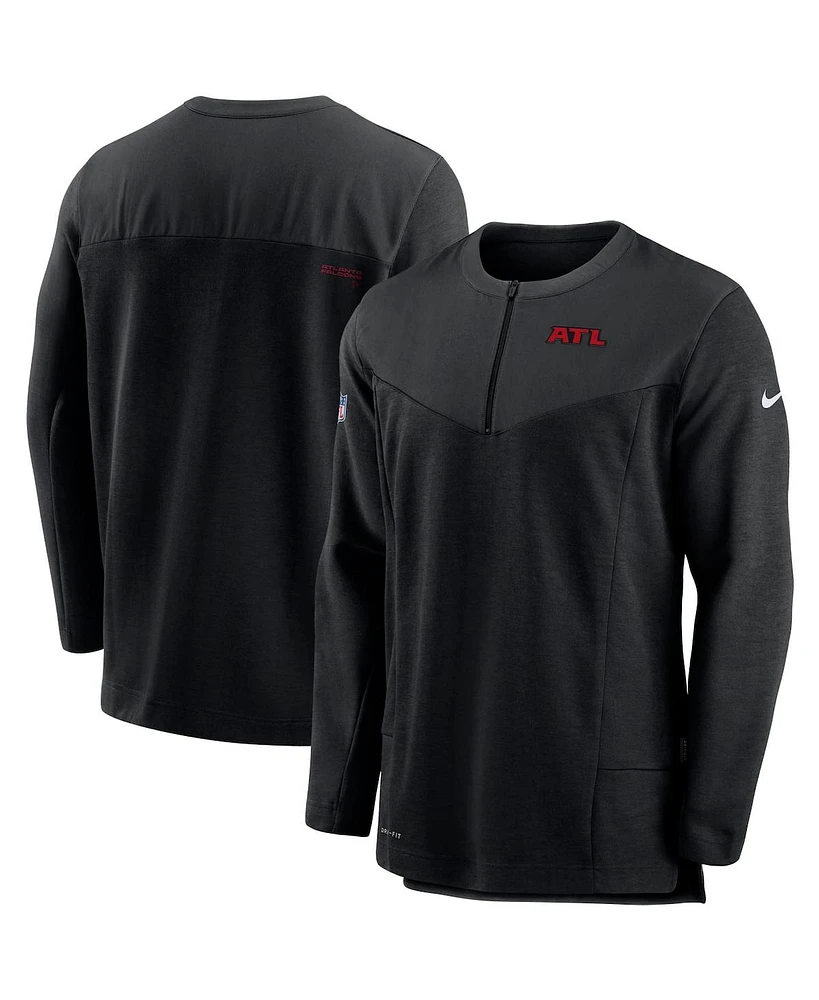 Nike Men's Black Atlanta Falcons Sideline Half-Zip Uv Performance Jacket