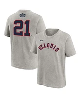 Nike Big Boys and Girls Lars Nootbaar Heather Gray St. Louis Cardinals 2024 Rickwood Classic Name Number T-Shirt