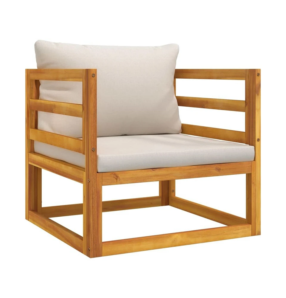 vidaXL Patio Chair with Light Gray Cushions Solid Wood Acacia