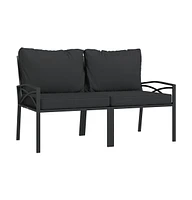 vidaXL Patio Chairs with Gray Cushions 2 pcs 24.4"x29.5"x31.1" Steel