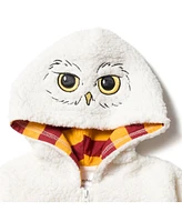 Harry Potter Hedwig Owl Fleece Zip Up Costume Hoodie Toddler| Child Boys