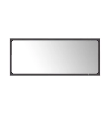 Bathroom Mirror Gray 35.4"x0.6"x14.6" Engineered Wood