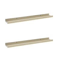vidaXL Wall Shelves 2 pcs White and Sonoma Oak 23.6"x3.5"x1.2"