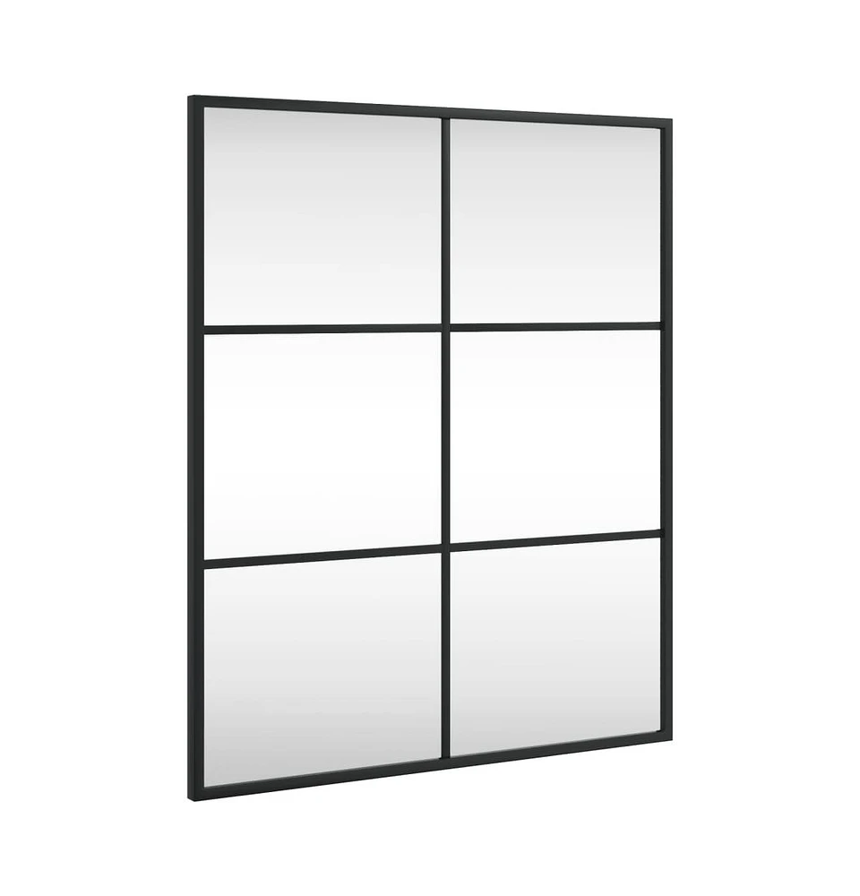 vidaXL Wall Mirror Black 19.7"x23.6" Rectangle Iron