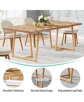 Tribesigns Farmhouse Dining Table for 6 to 8, 70.9 Inch Rectangular Wood Kitchen Table with Heavy Duty Wooden Legs, Industrial Dinner Table for Dining