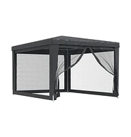 vidaXL Party Tent with 4 Mesh Sidewalls Anthracite 9.8'x13.1' Hdpe