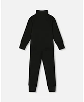 Deux par Toddler Unisex Two Piece Thermal Underwear Set Black - Toddler|Child