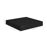 vidaXL Floating Wall Shelf Black 9.1"x9.3"x1.5" Mdf