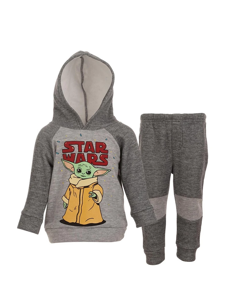 Starwars Boys Star Wars The Mandalorian Fleece Pullover Hoodie and Pants Outfit Set to (12 Months