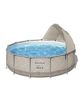 Bestway Steel Pro Max 13' x 42" Round Above Ground Pool Set with Canopy & Ladder