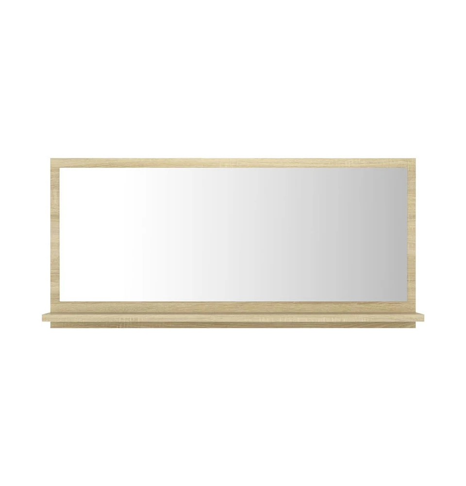 vidaXL Bathroom Mirror Sonoma Oak 31.5"x4.1"x14.6" Engineered Wood