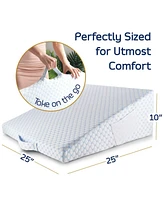 Clara Clark Supportive Cooling Gel Memory Foam Triangle Bed Wedge Pillow