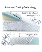 Clara Clark Supportive Cooling Gel Memory Foam Triangle Bed Wedge Pillow