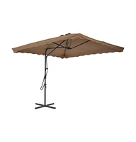 vidaXL Outdoor Parasol with Steel Pole 98.4"x98.4" Taupe