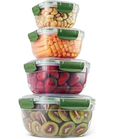 Superio Set of 4 Airtight Food Storage Containers with Lids, Orange